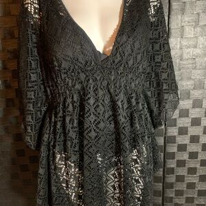 Elegant Black Lace Swimsuit coverup